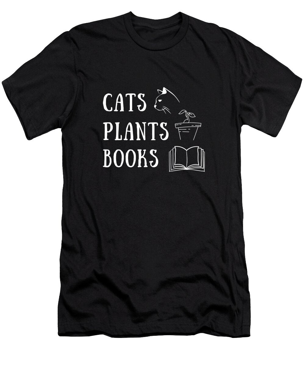 Cats Plants Books Introvert Awkward Relax Cute Taylor Russell T-Shirt