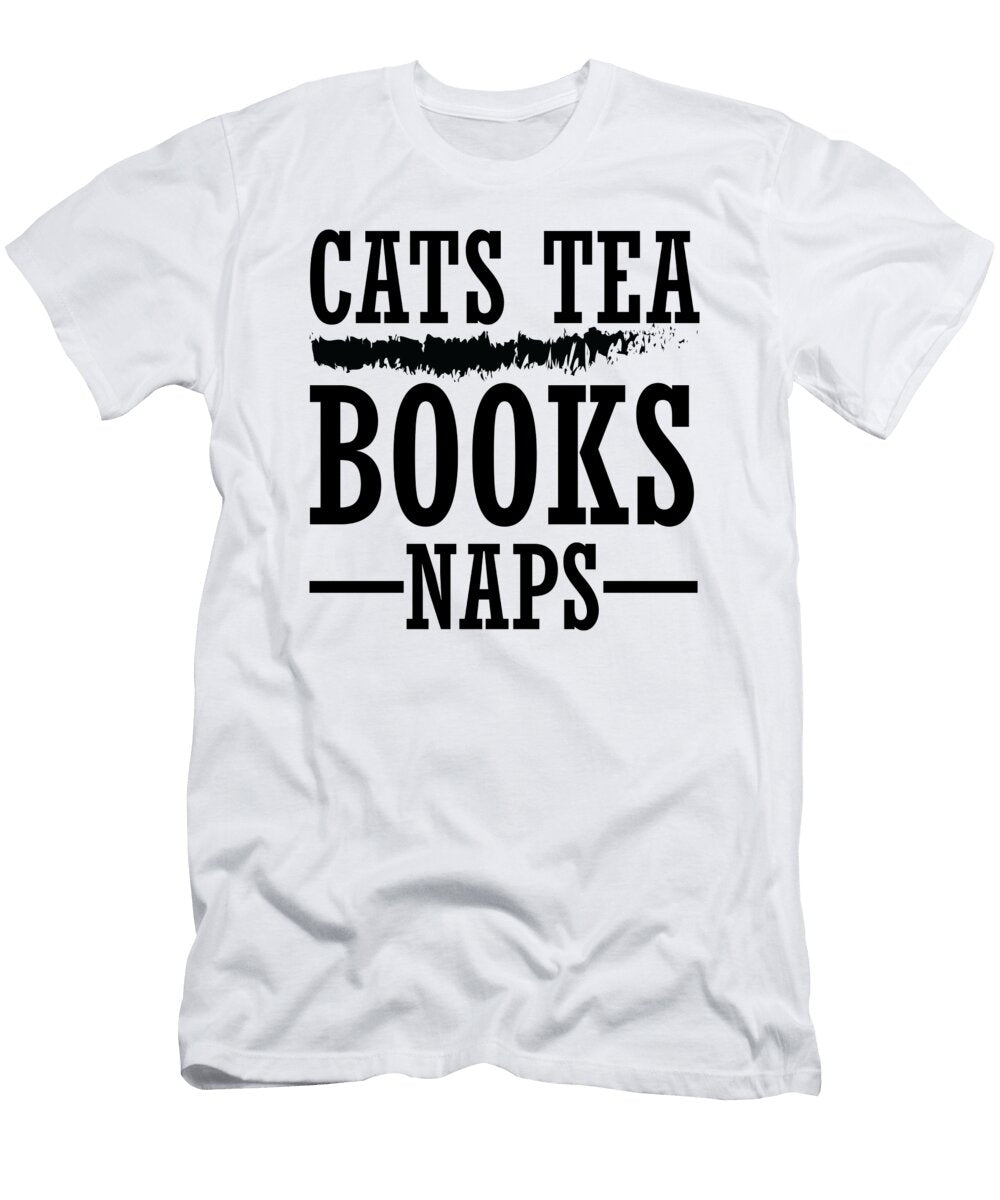 Cats Tea Books Naps Jacob Zelazny T-Shirt