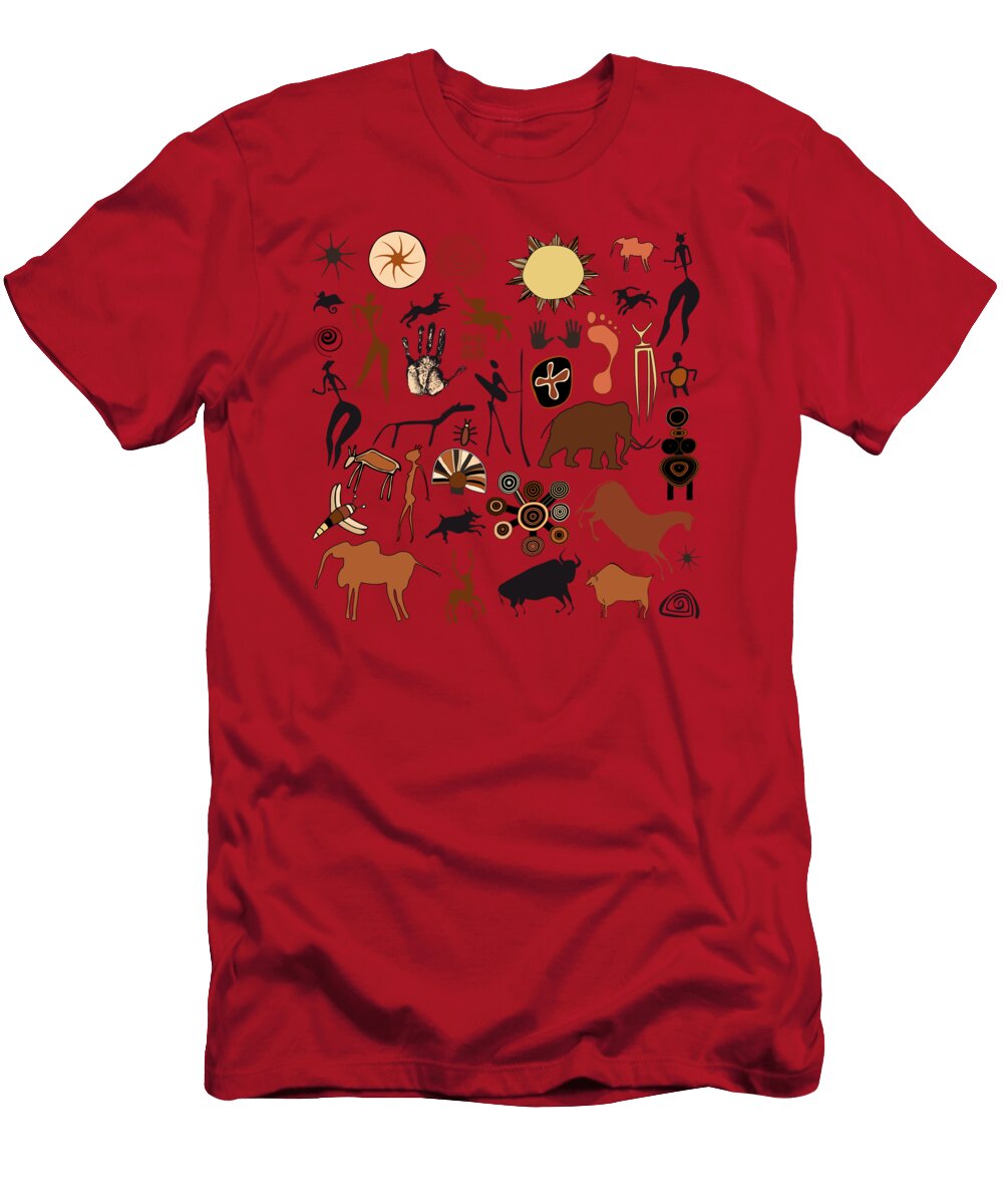 Cave Paintings Figures Animals and Symbols Michal Boubin T-Shirt