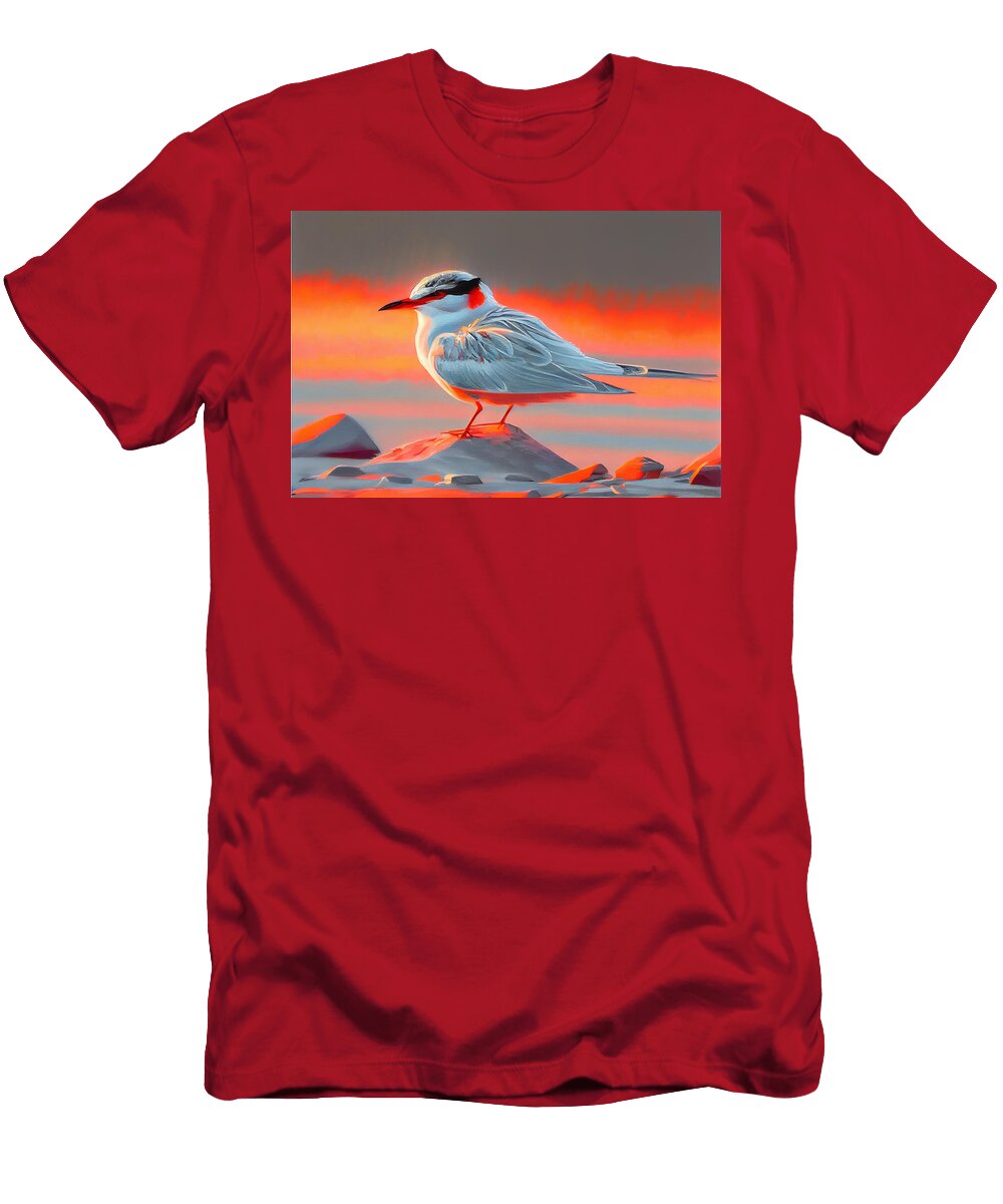Cayenne Tern Sterna Maxima in a Jack Kirby Sty By Asar Studios Celestial Images T-Shirt