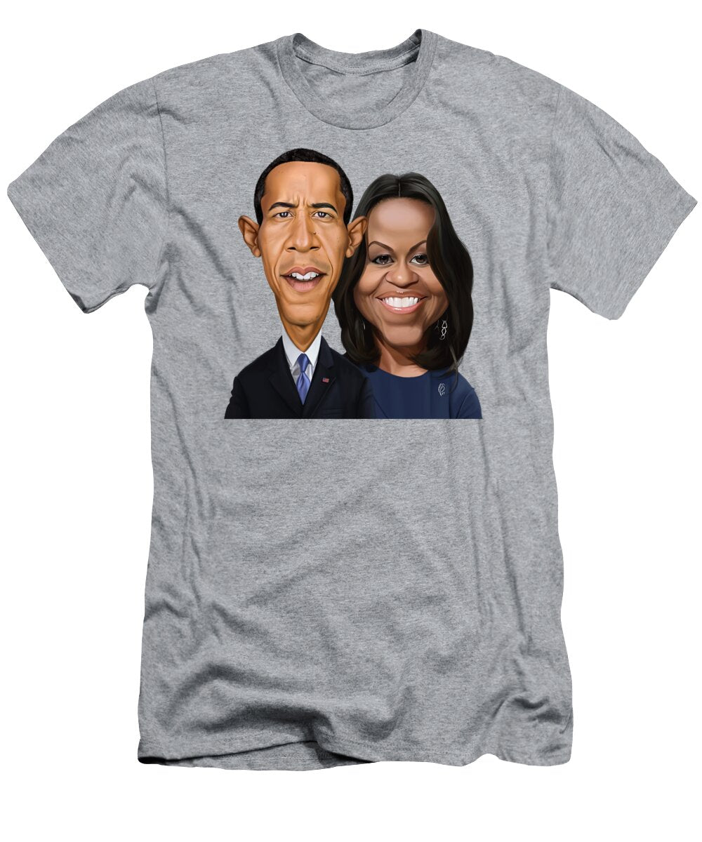 Celebrity Sunday Barack and Michelle Obama Rob Snow T-Shirt