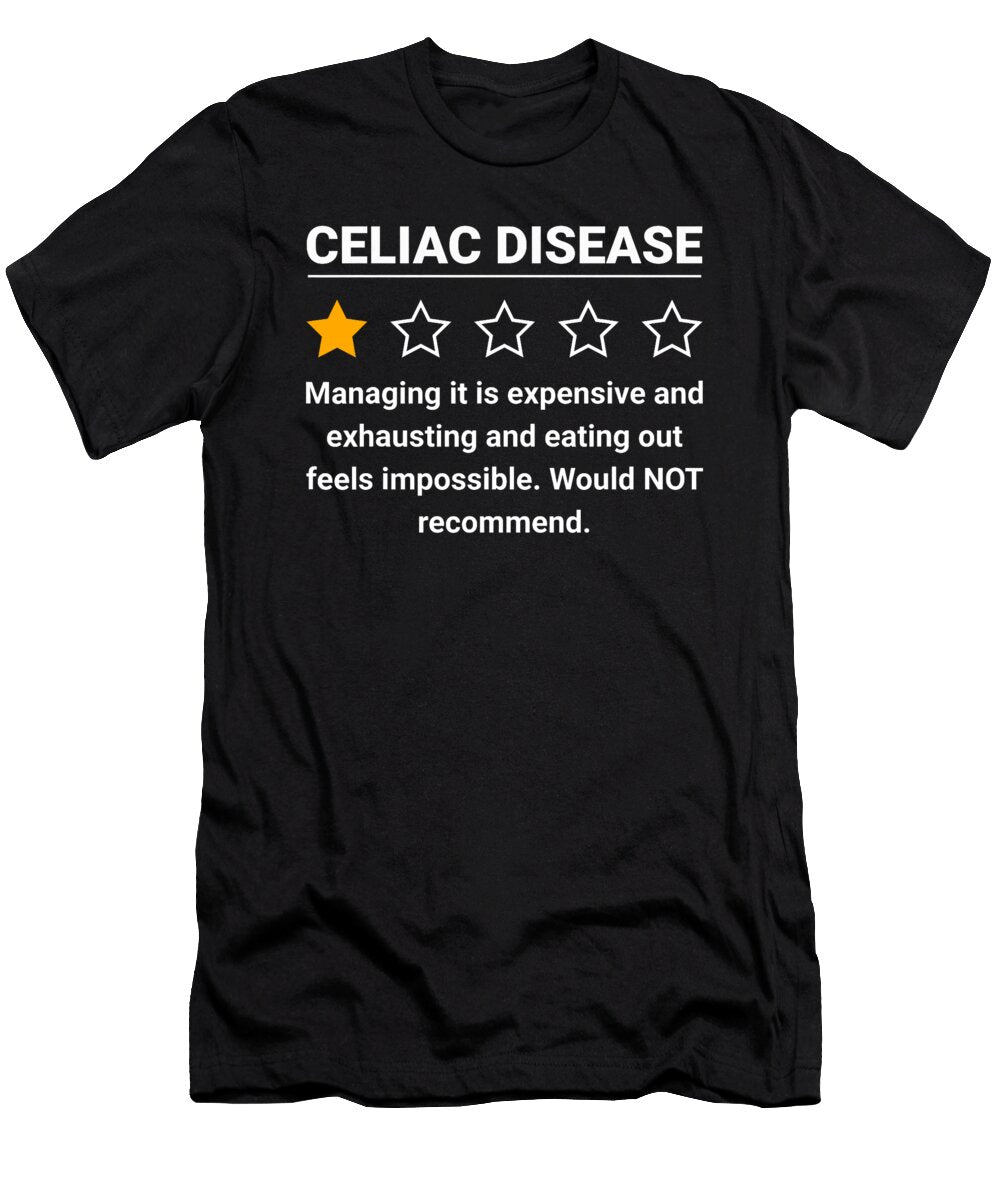 Celiac Disease 1 Star Rating Funny Celiac Natalie Lidford T-Shirt