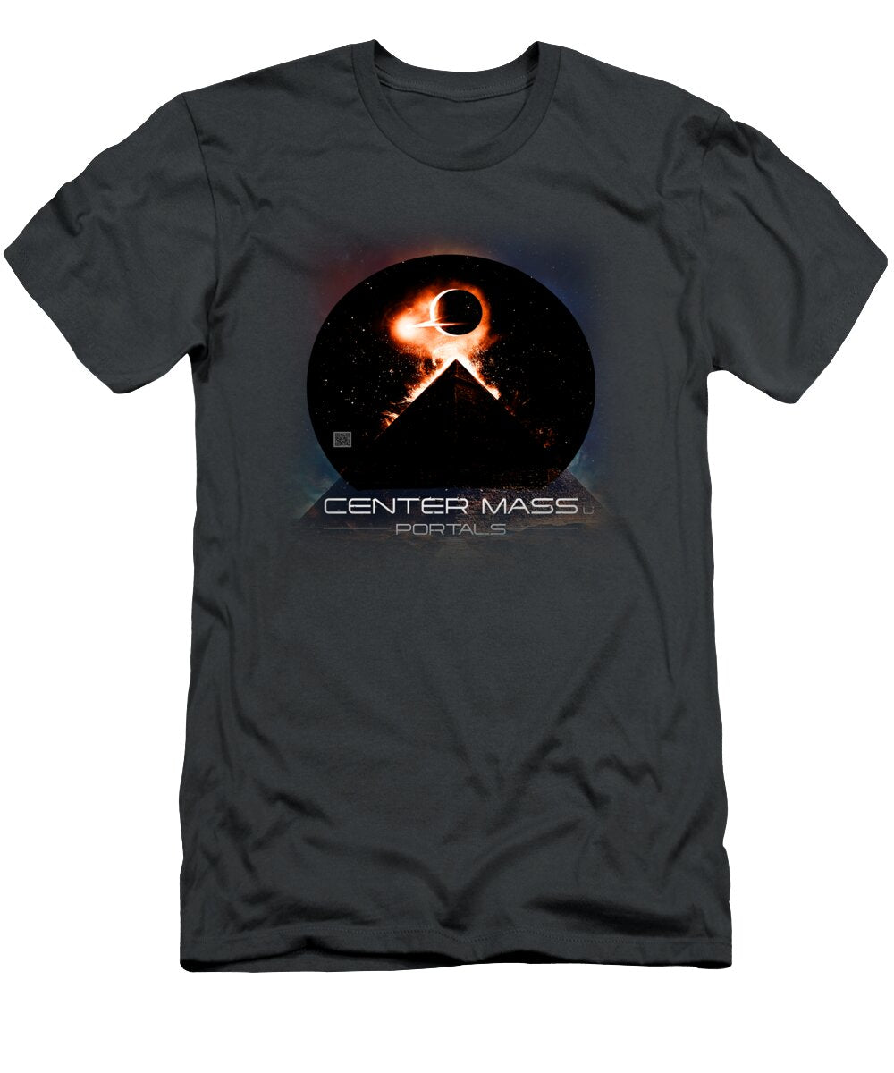 Center Mass Top with Stars with Qr Orange Faded Bg Dark Black Todd Krasovetz T-Shirt
