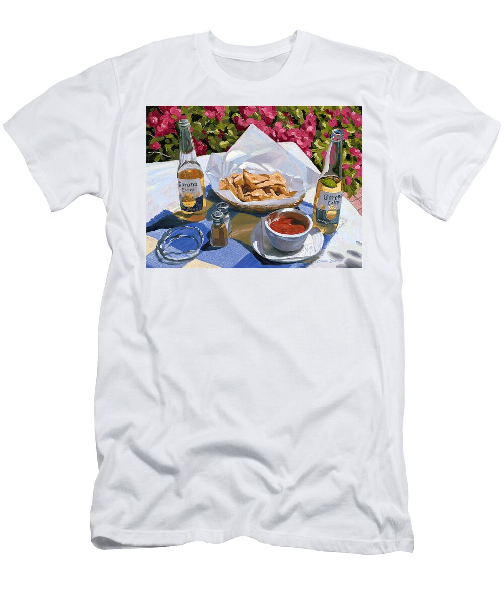 Cervezas Y Nachos Coronas with Nachos Steve Simon T-Shirt