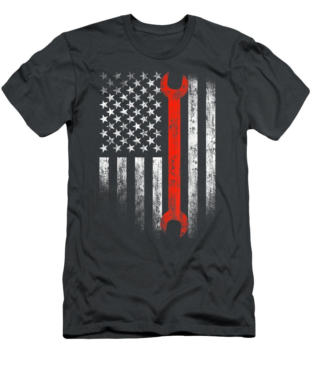 Chanic Wrench Patriotic Auto Techs Motor Franci Dilek T-Shirt