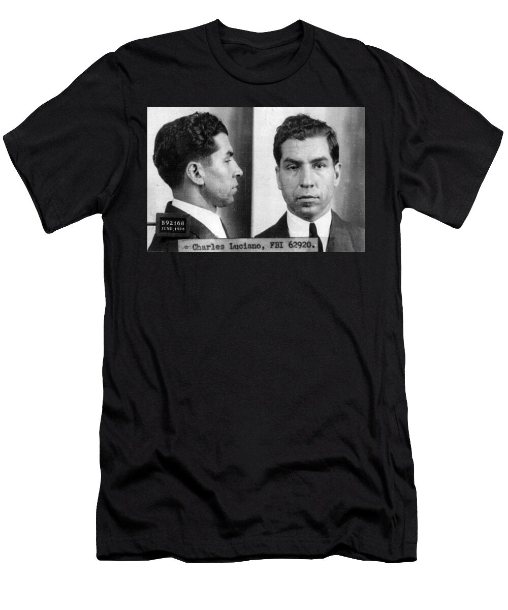 Charles Lucky Luciano Mug Shot 1931 Horizontal Tony Rubino T-Shirt