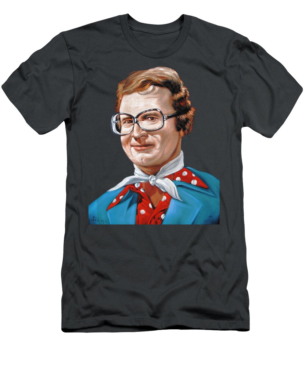 Charles Nelson Reilly Oil on Velvet By Jorge Torrones Jorge Terrones T-Shirt