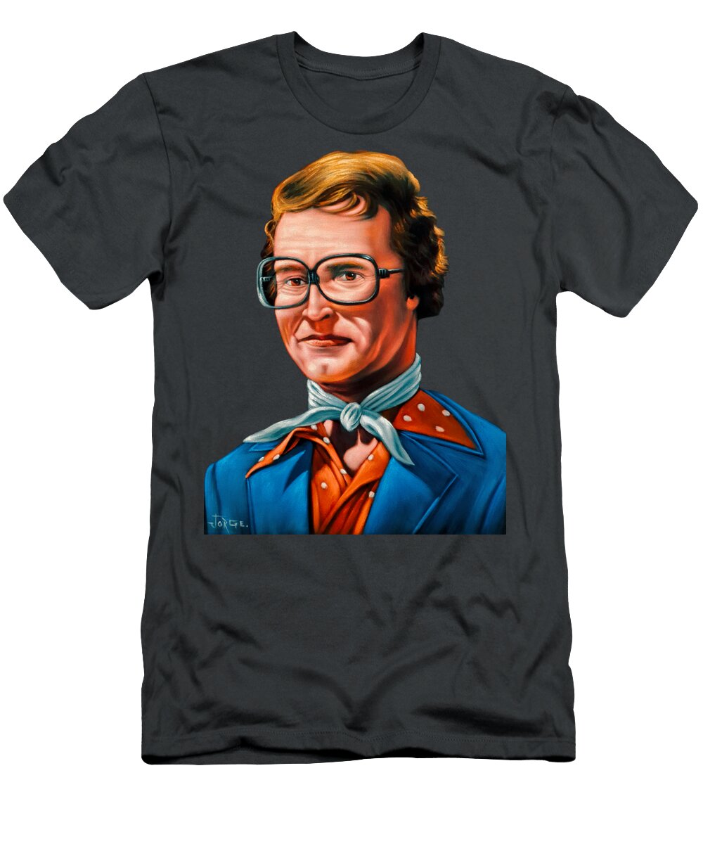 Charles Nelson Reilly Portrait Oil on Black Velvet By Jorge Torrones Version 2 Jorge Terrones T-Shirt