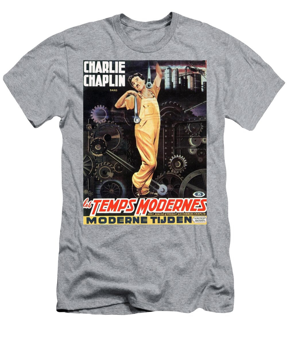 Charlie Chaplin in Modern Times Poster Vintage Movie Posters T-Shirt