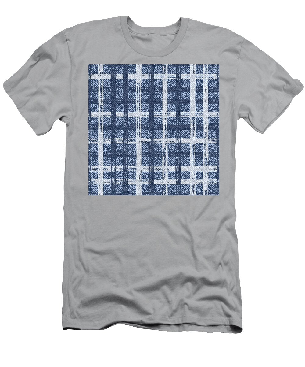Checkered Frayed Jeans Fabric Seamless Pattern Julien T-Shirt
