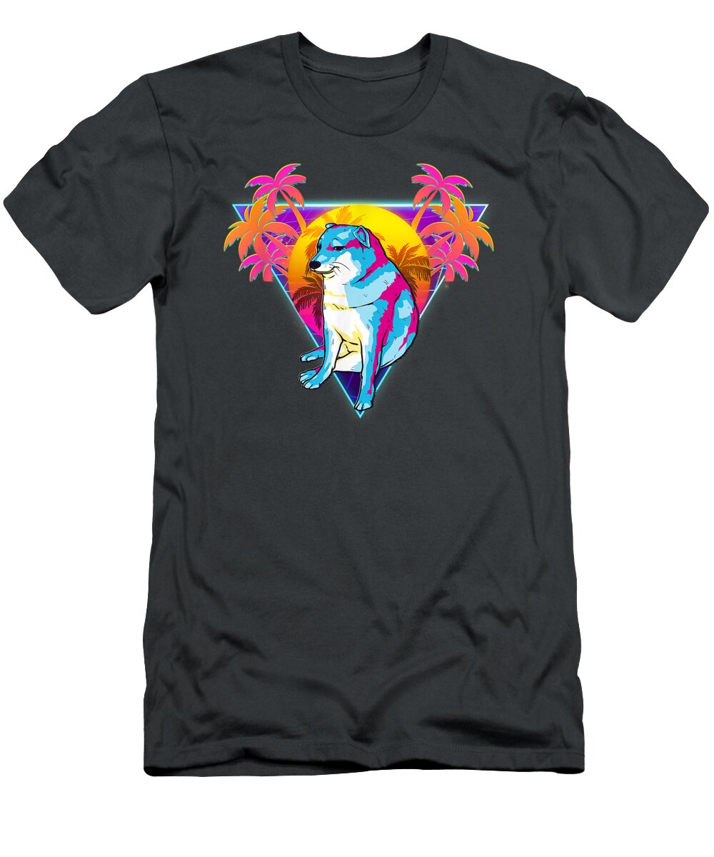 Cheems Dog Funnyhiba Inu Dank Meme 80s Retro Vaporwave Rojus Tasnim T-Shirt