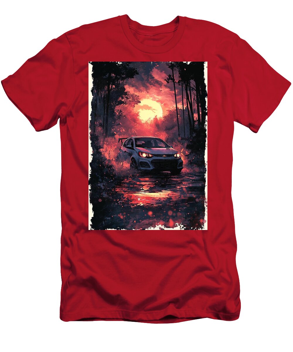 Chevrolet Sonic Car Epic Forest Drive At Sunset Kyran Estrada T-Shirt