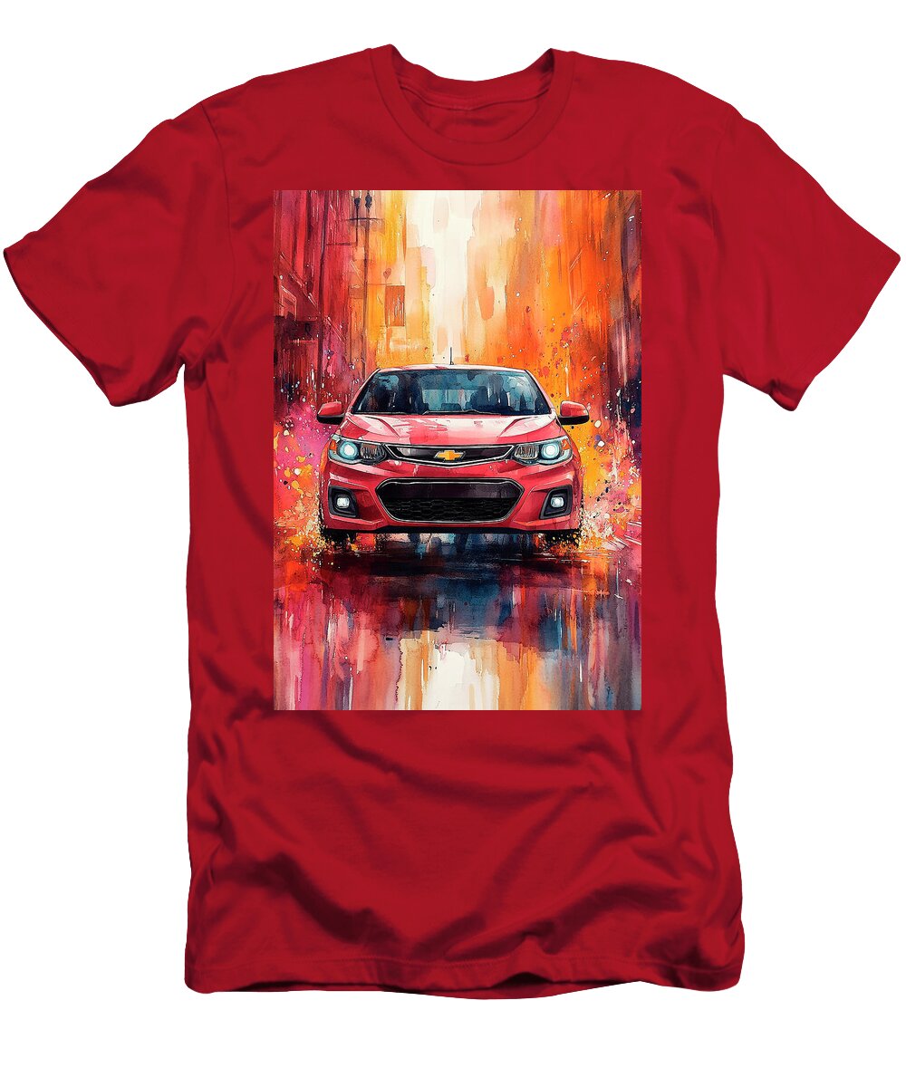 Chevrolet Sonic Car Watercolor Painting Kari Goldfalse T-Shirt
