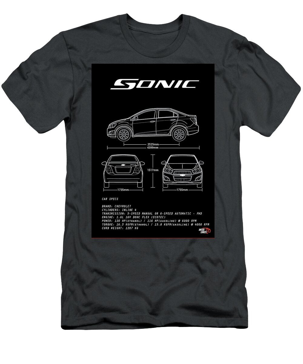 Chevrolet Sonic Sedan Ltz 16 2012 Blueprint Interlakes Interlakes T-Shirt