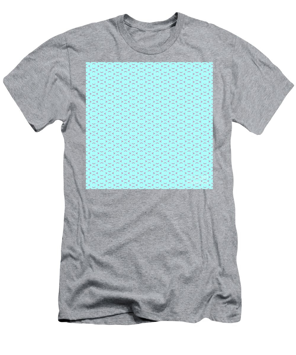Chevron Diamond in Light Aqua and Raspberry Pink N1964 Holy Rock Design T-Shirt