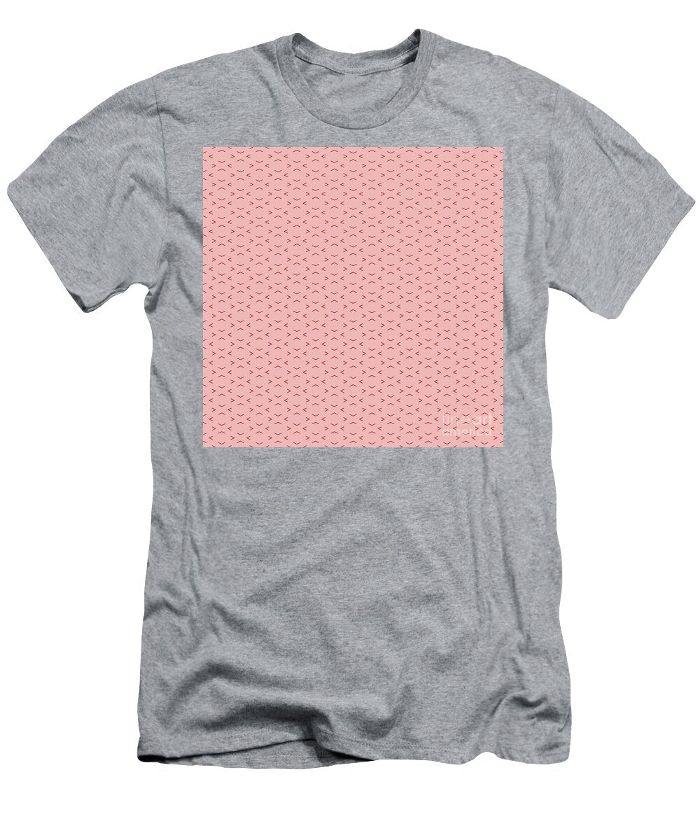 Chevron Diamond Pattern in Light Coral and Venetian Red N2900 Holy Rock Design T-Shirt
