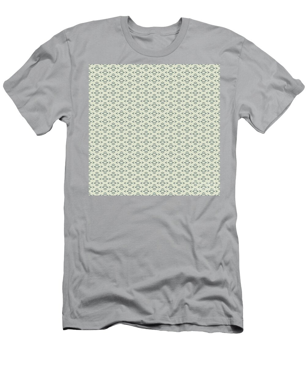 Chevron Diamond with Center Inset Pattern in Bone White and Slate Gray N2478 Holy Rock Design T-Shirt