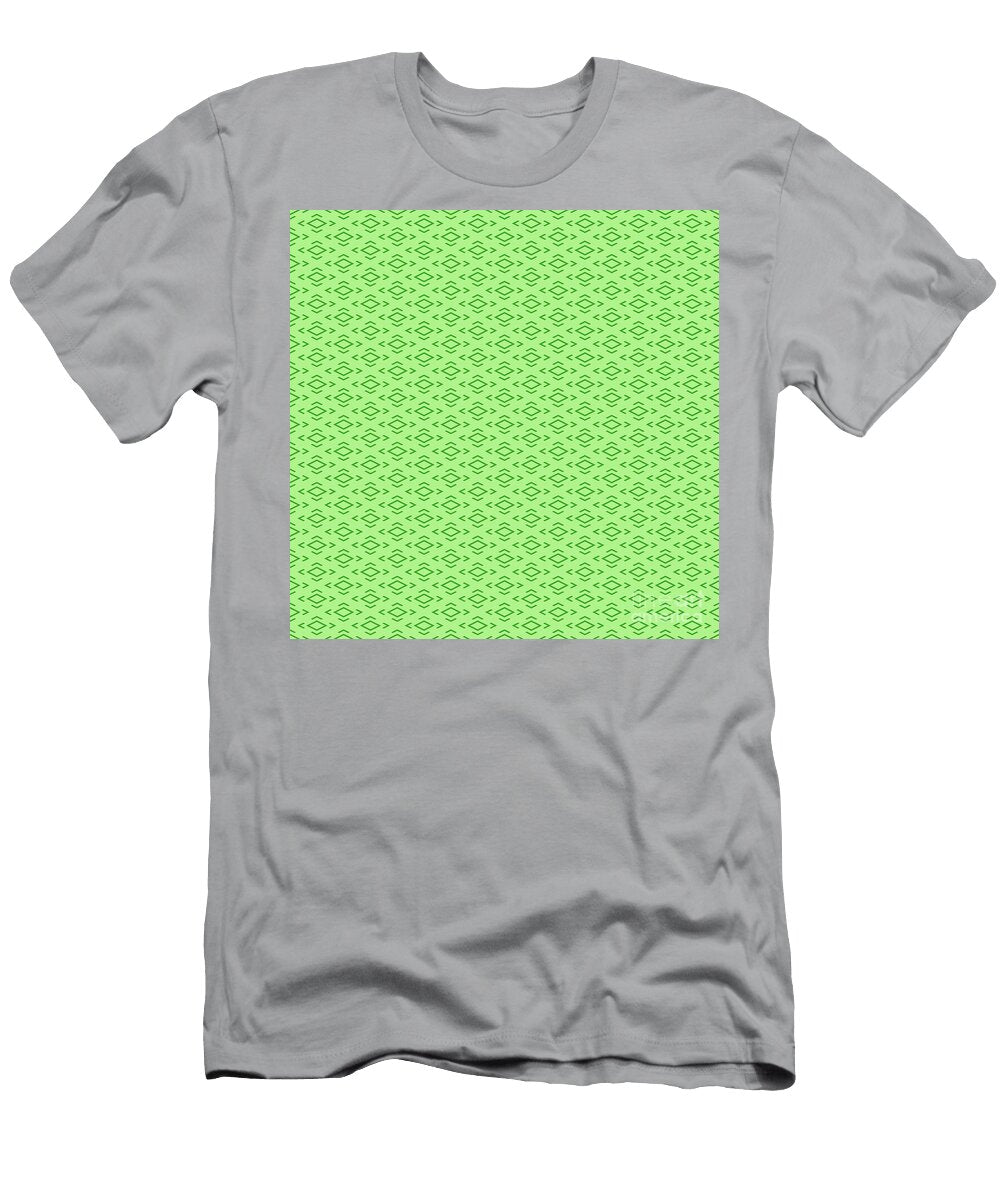 Chevron Diamond with Center Inset Pattern in Light Apple and Grass Green N2465 Holy Rock Design T-Shirt