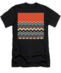 Chevron Orange Blue Beige Black Zigzag Pattern Beverly Claire Kaiya T-Shirt