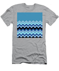 Chevron Summer Cobalt Sapphire Blue Black Zigzag Pattern Beverly Claire Kaiya T-Shirt