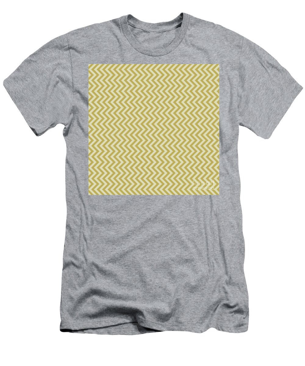 Chevron Zigzag Pattern in Dutch White and Desert Yellow N0867 Holy Rock Design T-Shirt