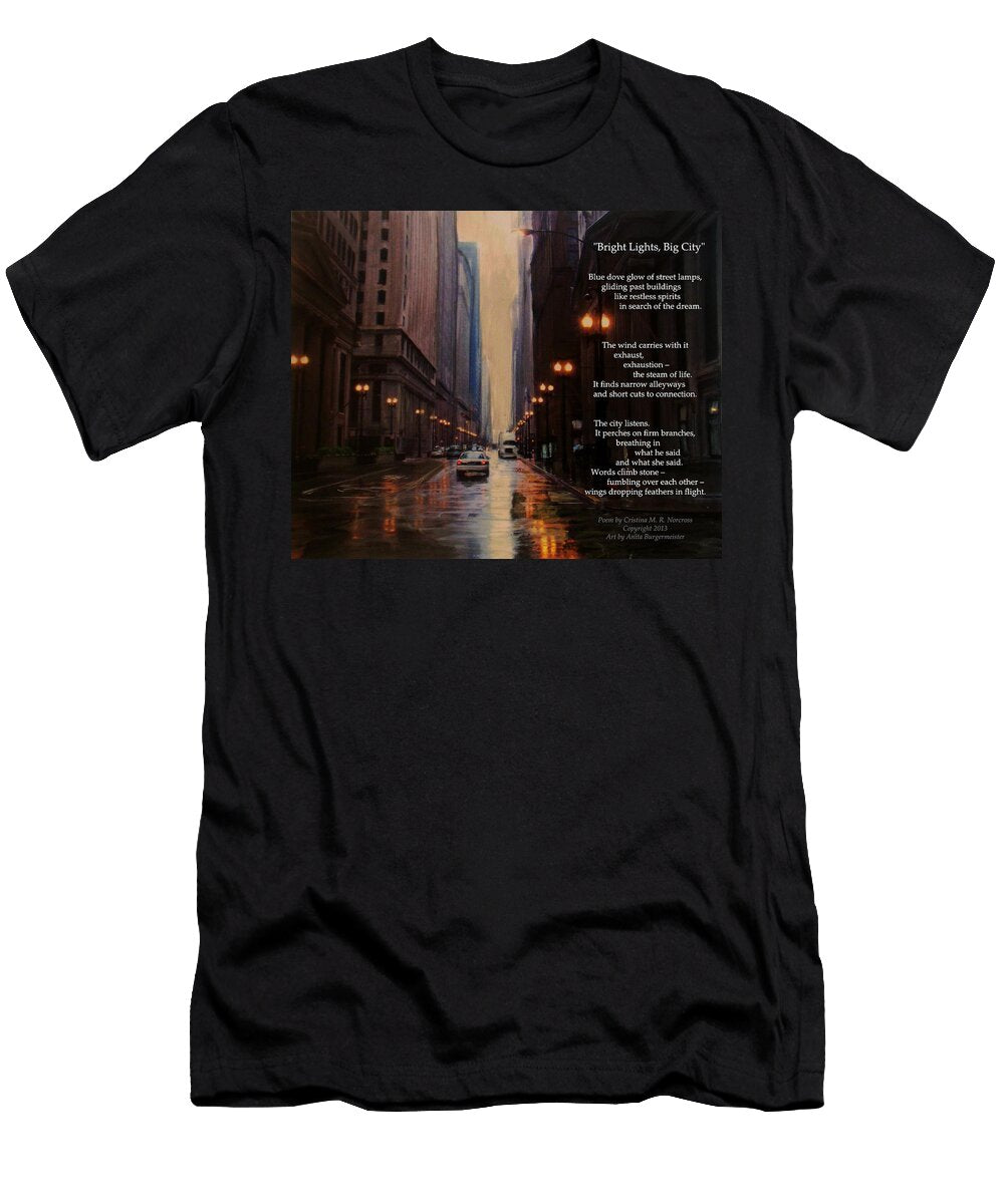 Chicago Rain Bright Lights Big City Anita Burgermeister T-Shirt