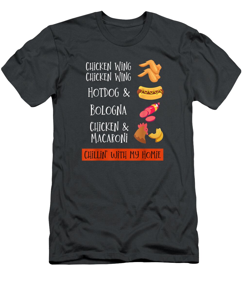 Chicken Wing Chicken Wing Hotdog and Bologna Black T-Shirt
