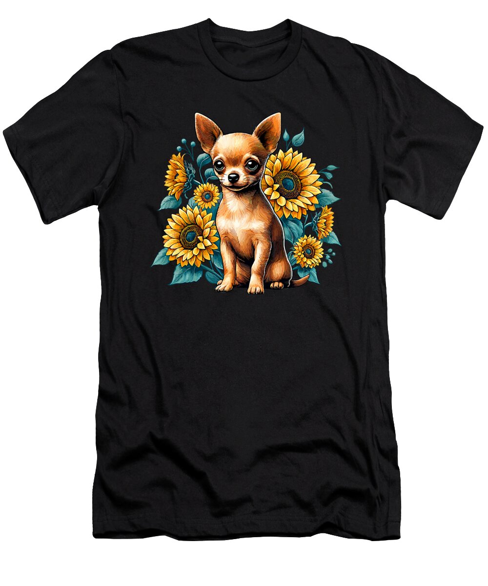 Chihuahua Among Sunflowers Studi Alex T-Shirt