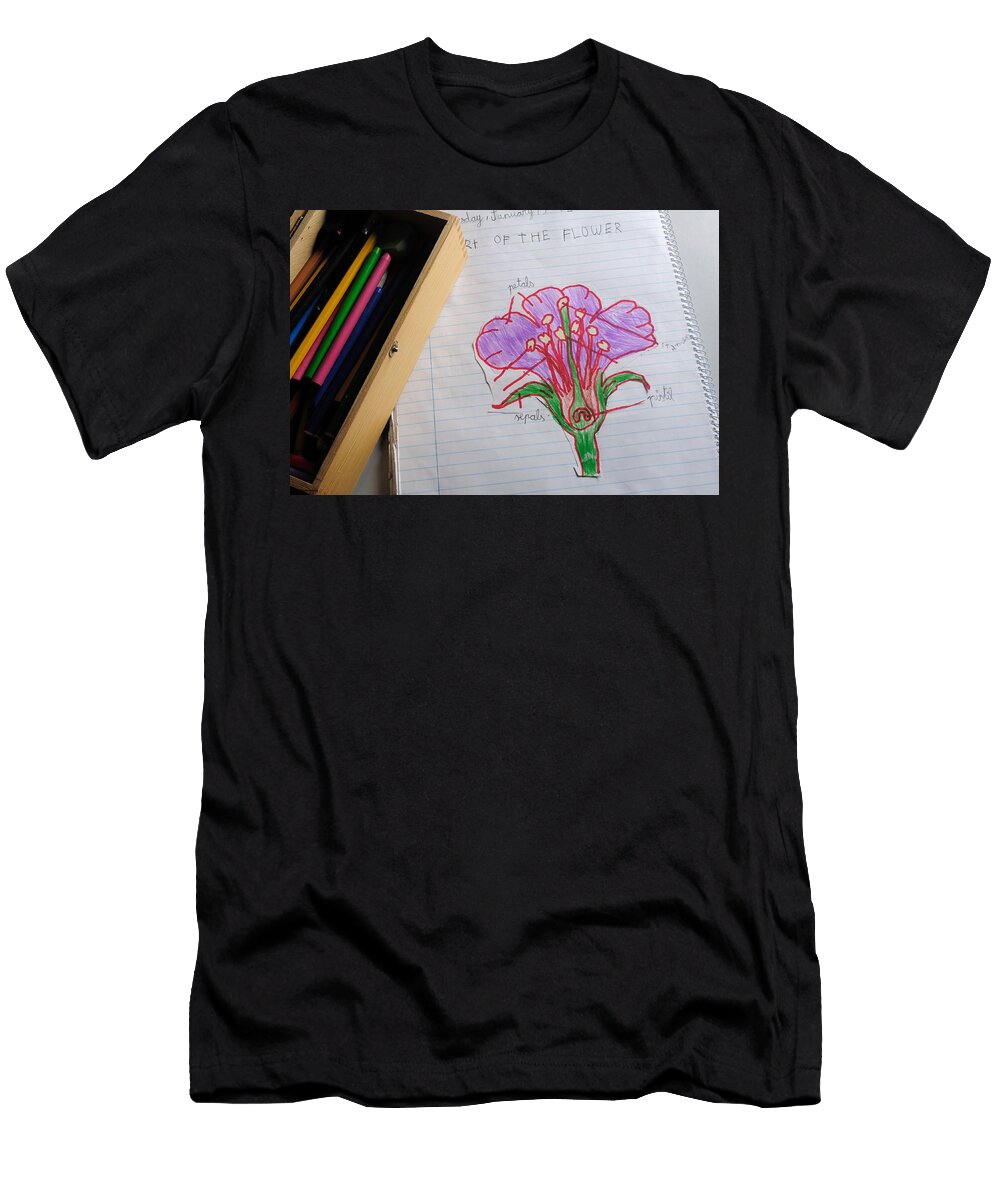 Child Drawing of Flower Carlos Mora T-Shirt
