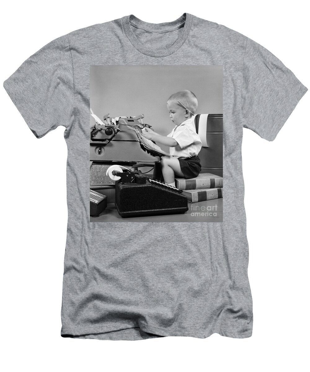 Child Playing Accountant C1950s H Armstrong Robertsclassicstock T-Shirt