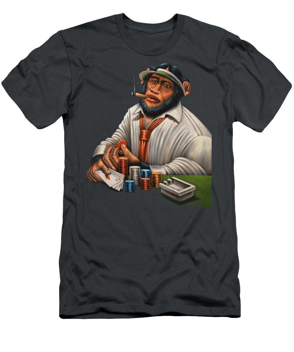 Chimp Playing Poker By Jorge Torrones Jorge Terrones T-Shirt
