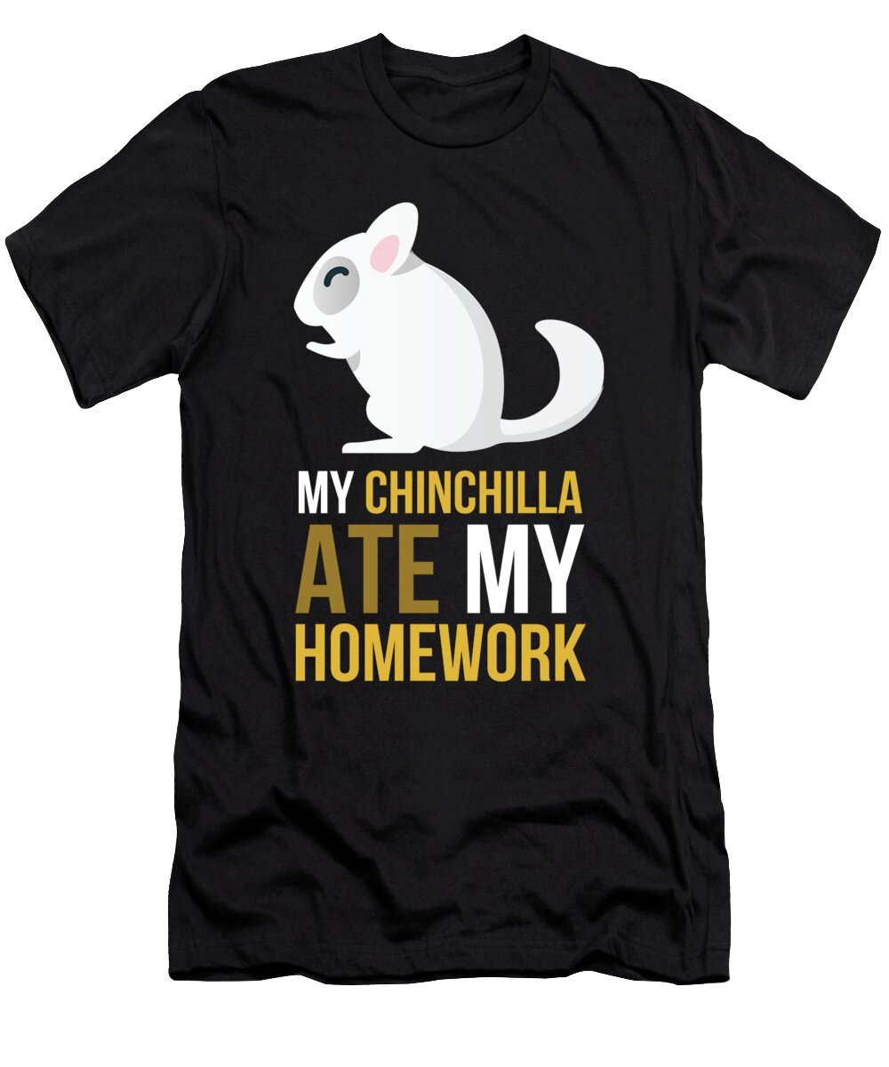 Chinchilla Ate My Homework Pet Moon T-Shirt