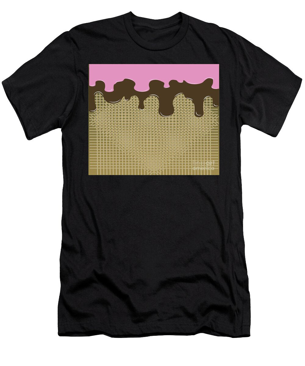 Chocolate and Strawberry Ice Cream Cone Wafer Younes Eddamane T-Shirt