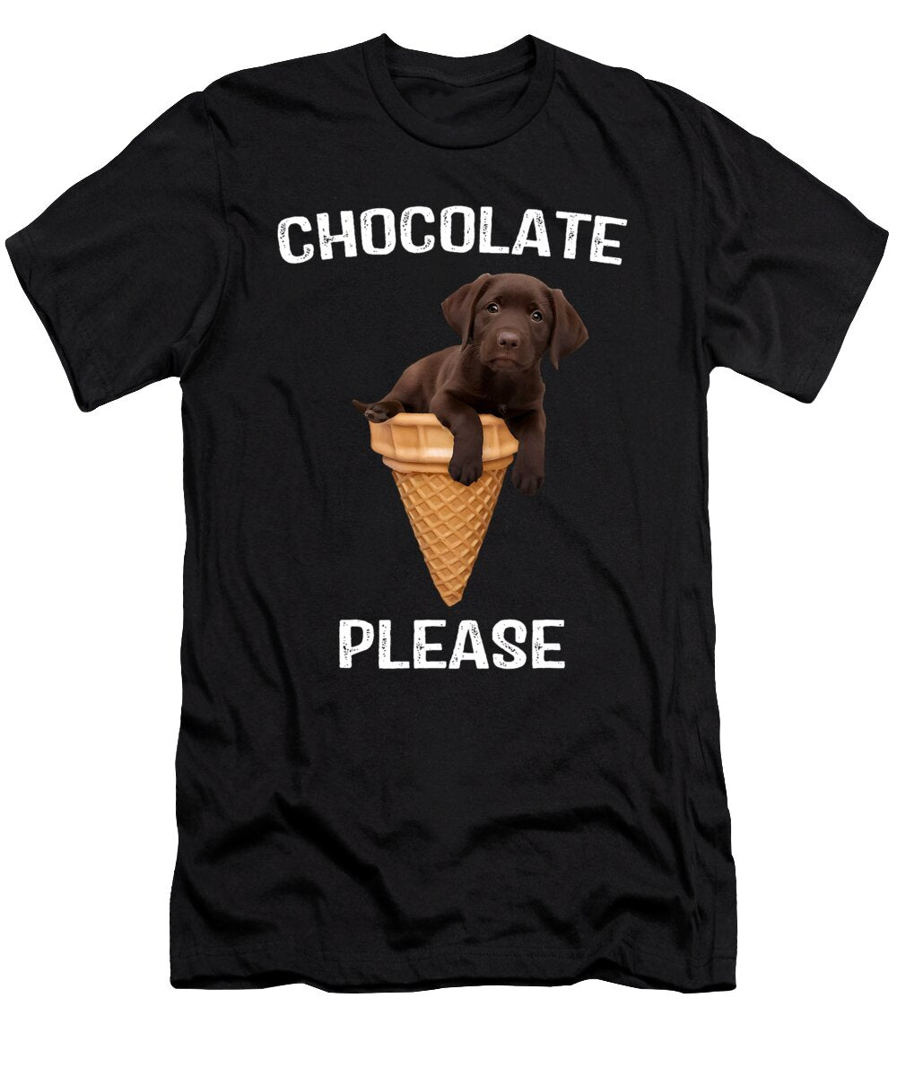 Chocolate Lab Waffle Cone Ice Cream Cute Puppy Yah Lishr T-Shirt