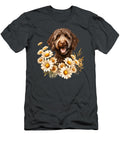 Chocolate Labradoodle Dog Summer Daisy Artwork Studi Alex T-Shirt
