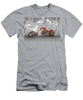 Chopper with Engine As Background Dave Koontz T-Shirt