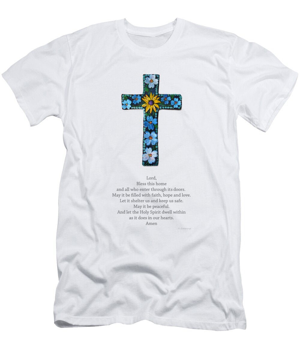 Christian Home Blessing Spiritual Cross Art Sharon Cummings T-Shirt