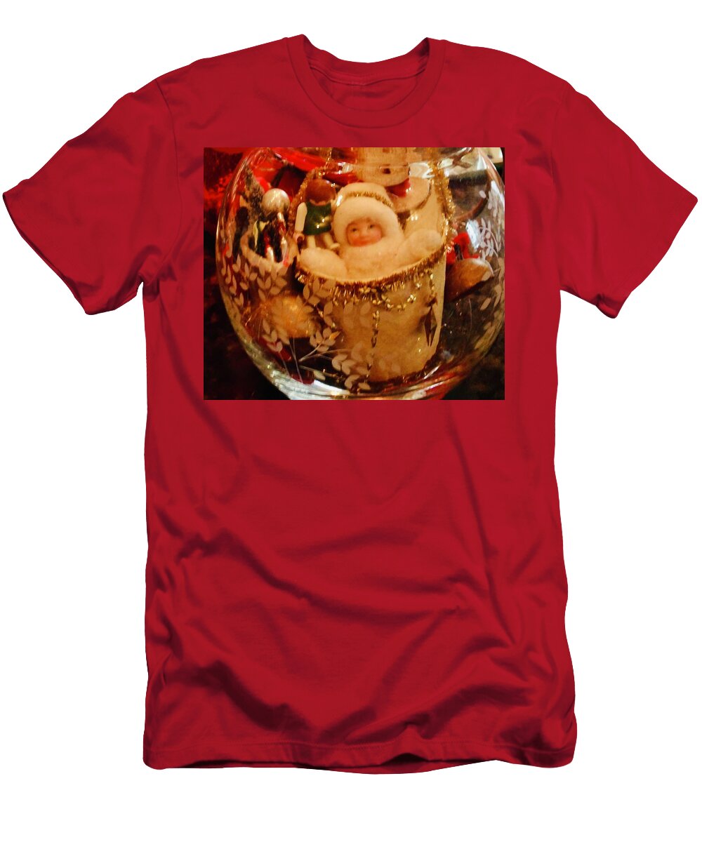 Christmas Figurines in Glass Globe LA Veta Kirby T-Shirt