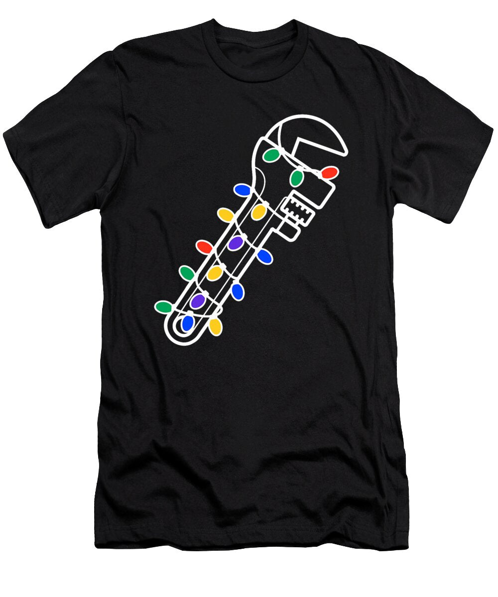 Christmas Lights Plumber Wrench Plumbing Pipe Natalie Lidford T-Shirt