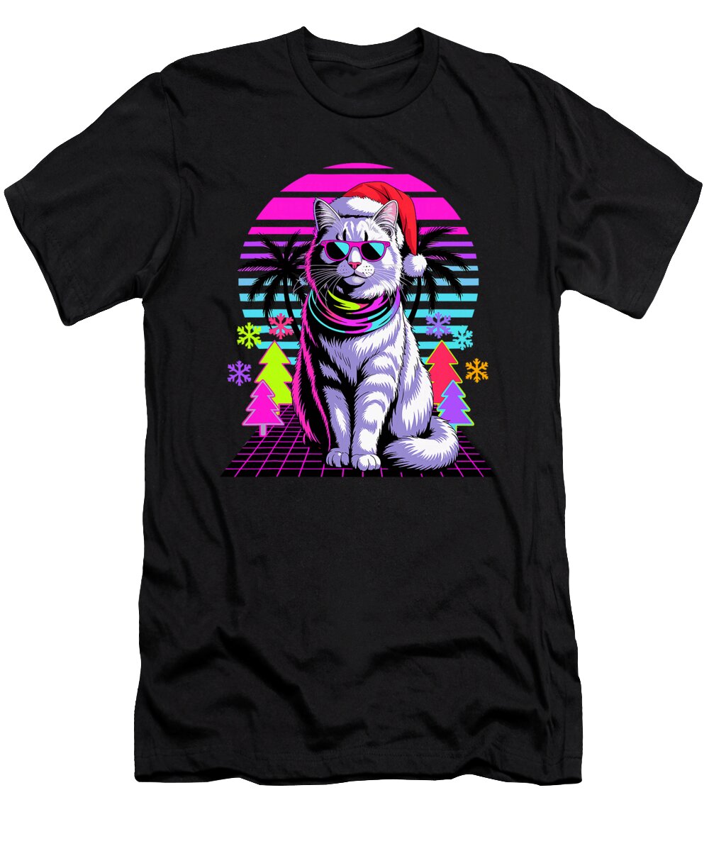 Christmas Synthwave Turkish Angora Sunglasses Sophie Eleanor T-Shirt