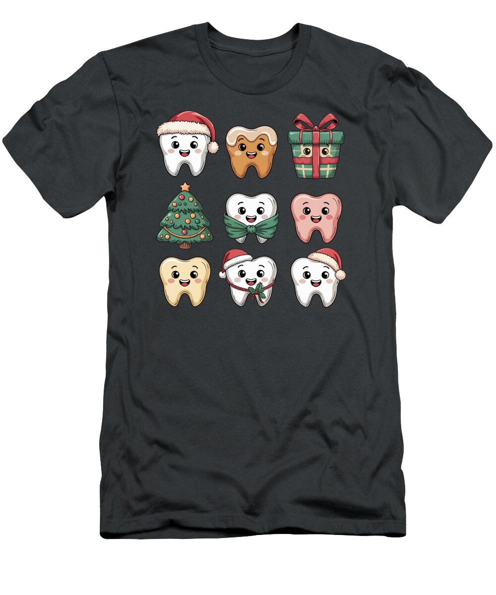 Christmas Tooth Characters with Gifts Joanna Redesiuk T-Shirt