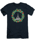 Christmas Wreath and Eiffel Tower Paris Holidays Watercolor Irina Sztukowski T-Shirt