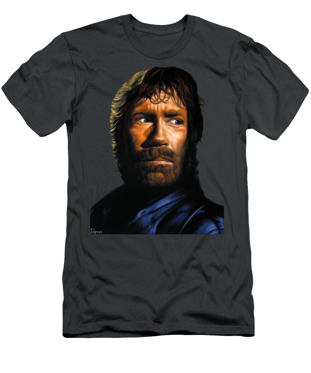 Chuck Norris As Walker Texas Ranger Oil on Velvet By Jorge Torrones Version 2 Jorge Terrones T-Shirt