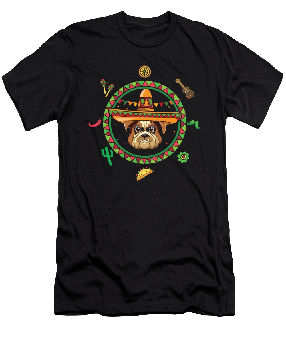 Cinco De Mayo Bulldog Animal Pet Taco Mexico Chili Mexican Nachos Gift Thomas Larch T-Shirt