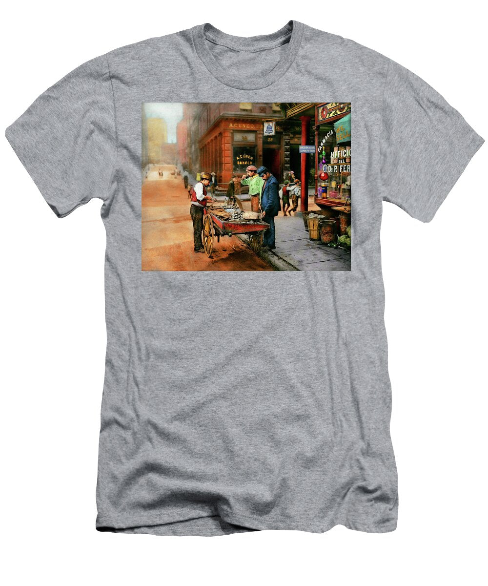 City Little Italy Ny Mussel Man 1900 Mike Savad T-Shirt