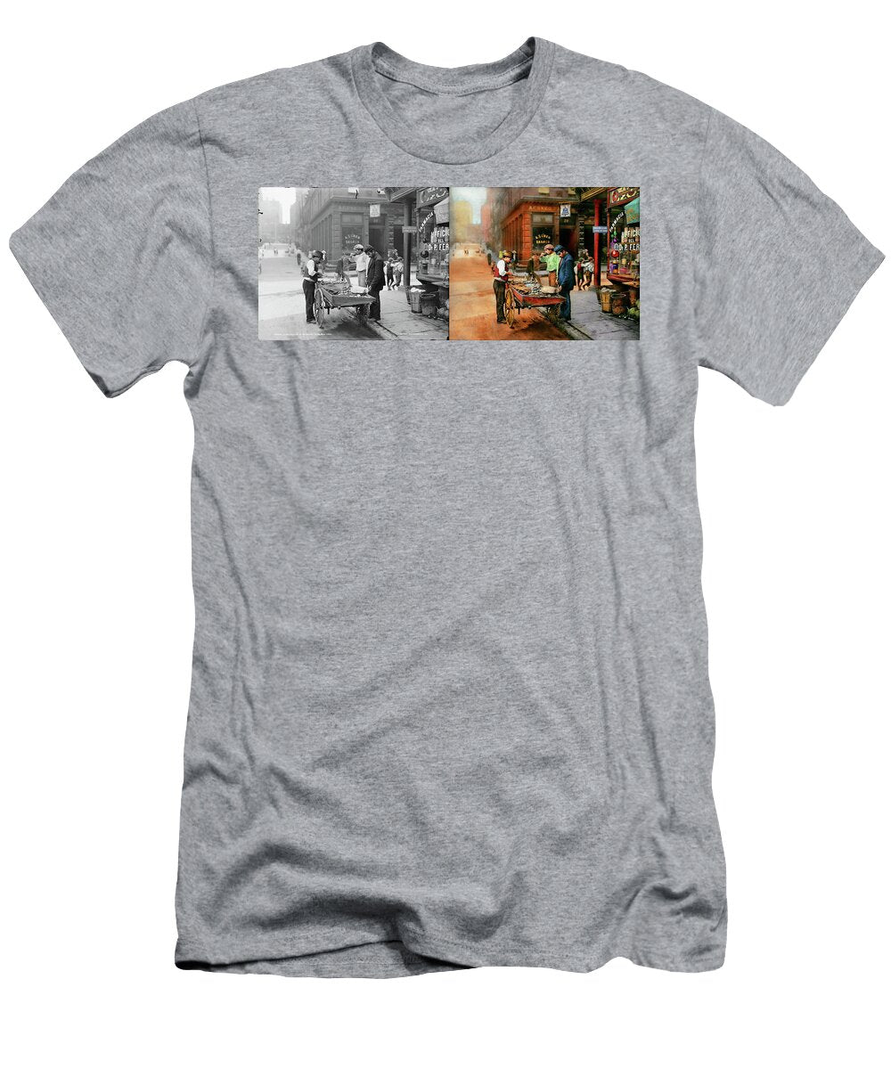 City Little Italy Ny Mussel Man 1900 Side By Side Mike Savad T-Shirt