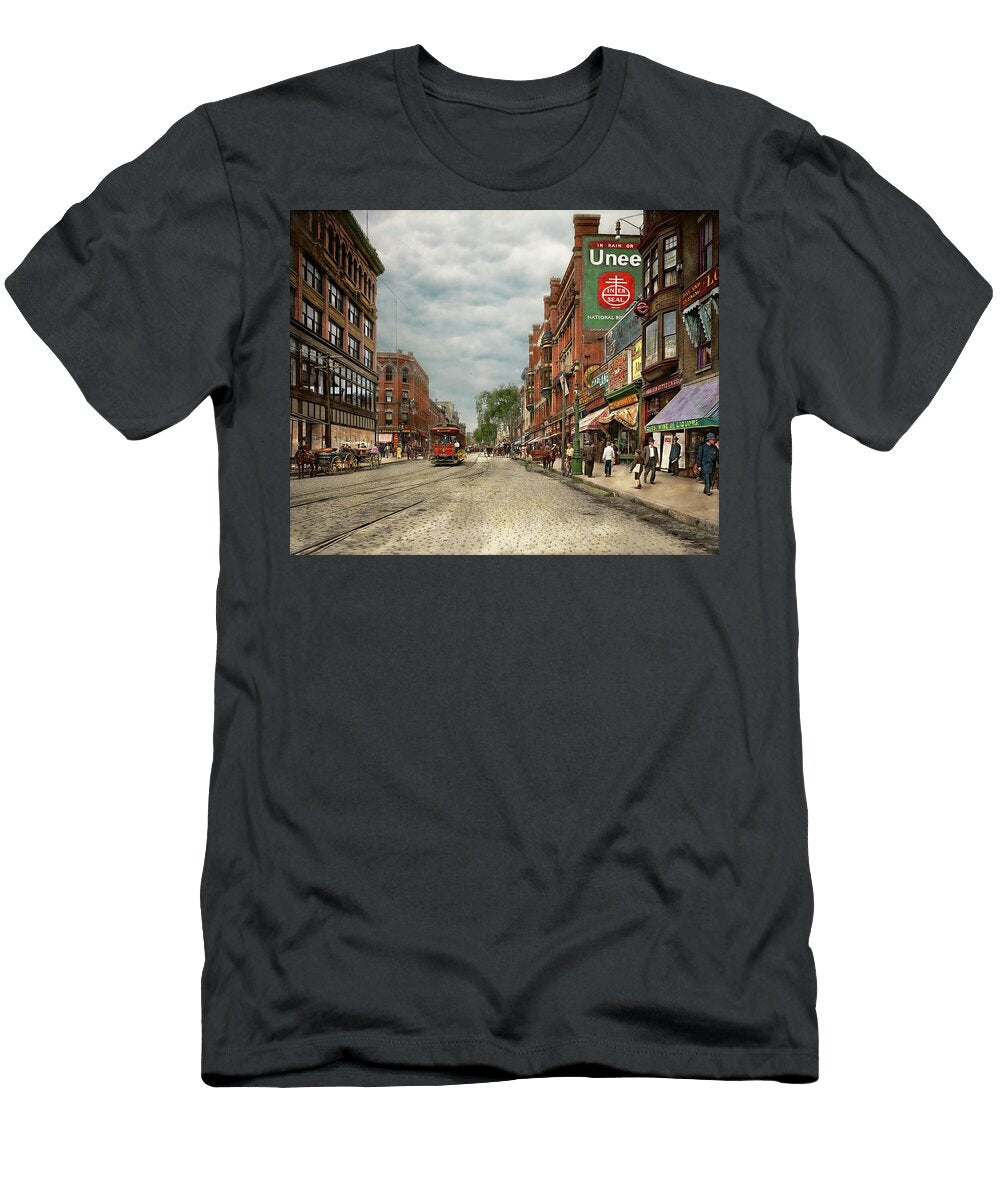 City Lowell Ma a Dam Good Company 1908 Mike Savad T-Shirt