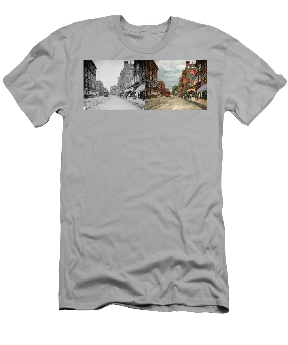 City Lowell Ma a Dam Good Company 1908 Side By Side Mike Savad T-Shirt