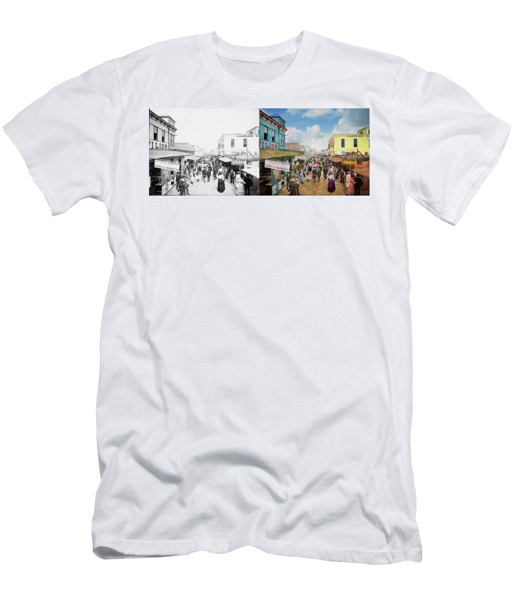 City Ny the Bowery 1900 Side By Side Mike Savad T-Shirt