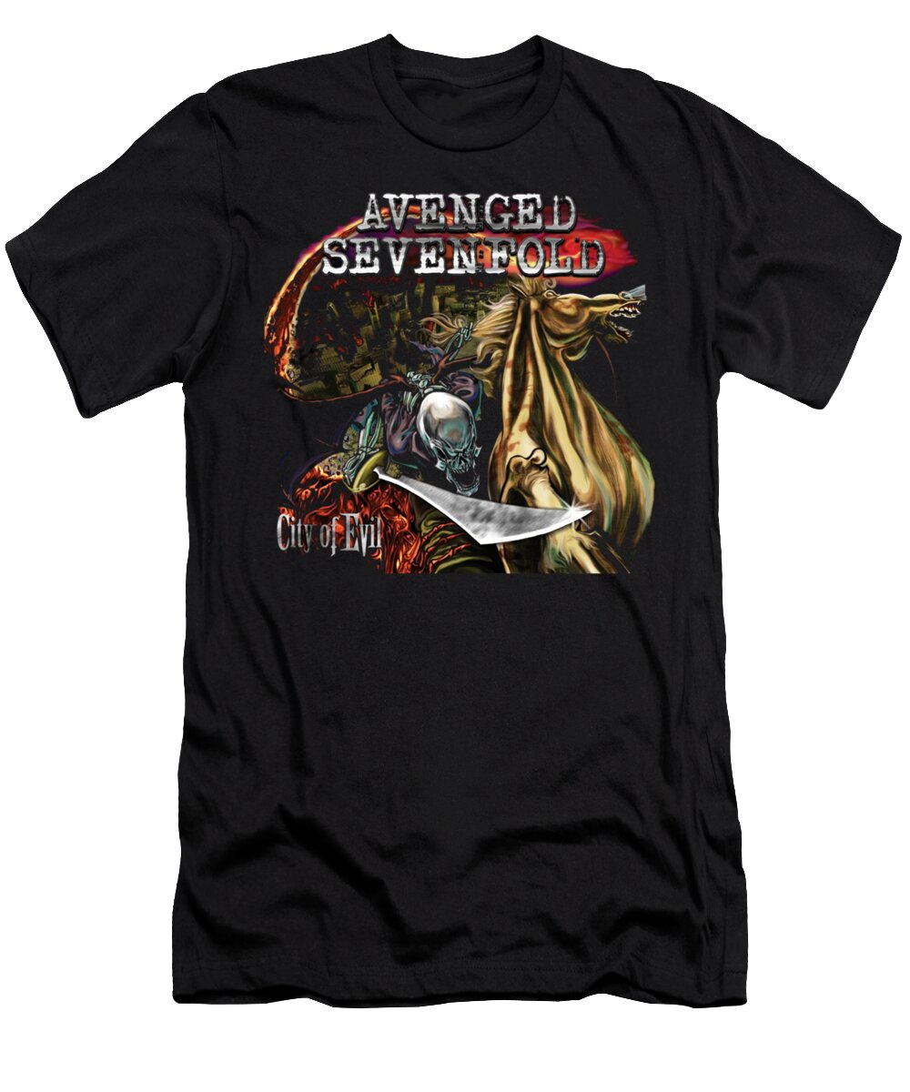 City of Evil Retro Faded Style Typography Art James Given T-Shirt